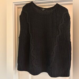 Talbots Black Cable Knit Sweater Vest